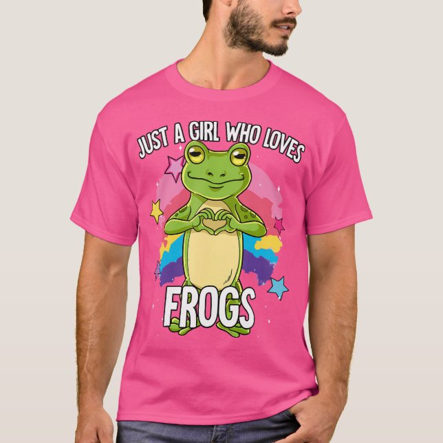 Nur ein Mädchen, das Froschfrosch Liebe T-Shirt (Vorderseite)