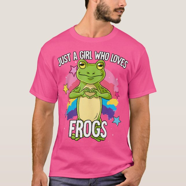 Nur ein Mädchen, das Froschfrosch Liebe T-Shirt (Vorderseite)