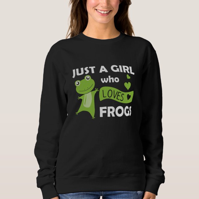 Nur ein Mädchen, das Froschfrösche Liebe Sweatshirt (Vorderseite)