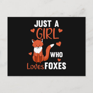 Nur ein Mädchen, das Füchse Lieben, Funny Fox Postkarte