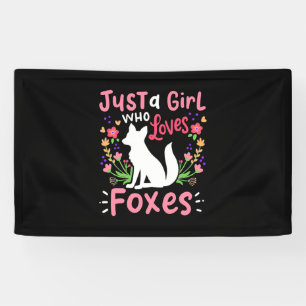 Nur ein Mädchen, das Füchse und Blume Liebe Banner