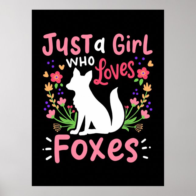 Nur ein Mädchen, das Füchse und Blume Liebe Poster (Vorne)