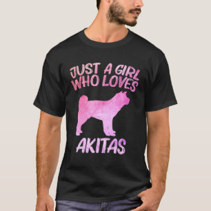 Nur ein Mädchen, das für weibliche Hundeputin Akit T-Shirt