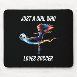 Nur ein Mädchen, das Fußball-T-Shirt für Kinder Ju Mousepad