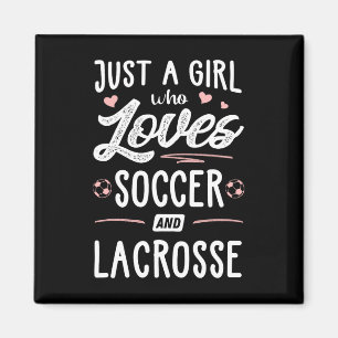 Nur ein Mädchen, das Fußball und Lacrosse Lieben G Magnet
