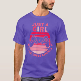 Nur ein Mädchen, das Gaming im Vintage-Stil liebt T-Shirt