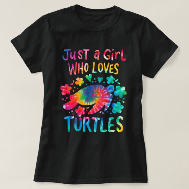 Nur ein Mädchen, das Gefärbte Krawatte Schildkröte T-Shirt (Design vorne)