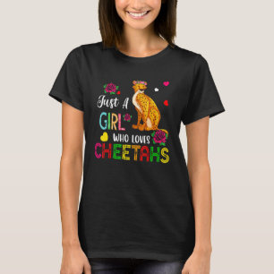 Nur ein Mädchen, das Geparden-Kostüm Floral Chee l T-Shirt