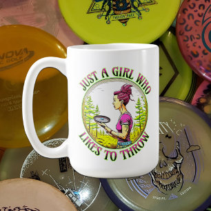Nur ein Mädchen, das gerne wirft   Disk Golf Kaffeetasse