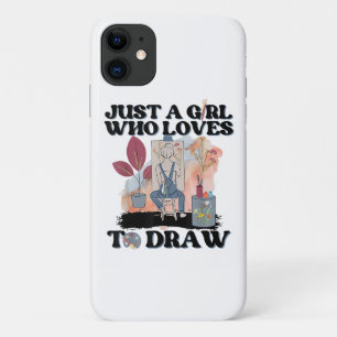 Nur ein Mädchen, das gerne zeichnet Case-Mate iPhone Hülle