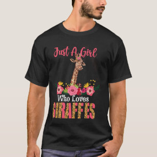 Nur ein Mädchen, das Giraffen Florals Lieben Niedl T-Shirt