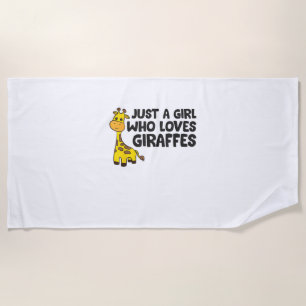 Nur ein Mädchen, das Giraffen Liebe _2 Strandtuch
