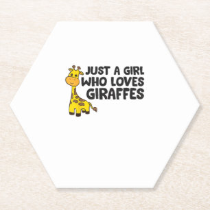 Nur ein Mädchen, das Giraffen Liebe _2 Untersetzer