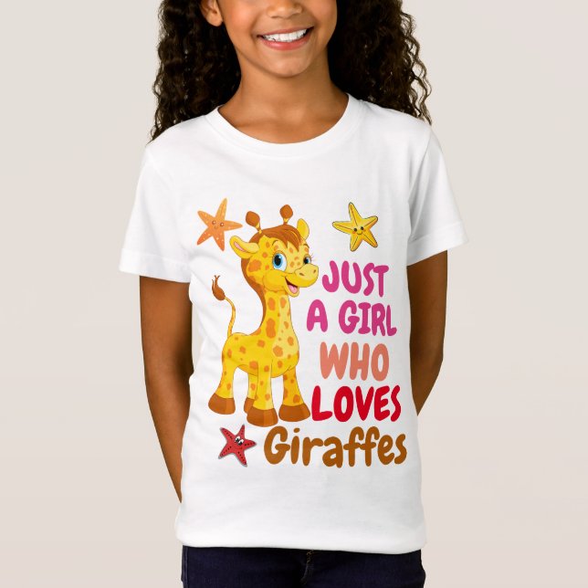 nur ein Mädchen, das Giraffen Liebe T - Shirt (Vorderseite)