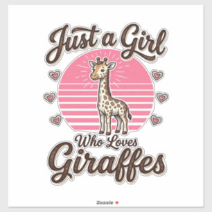 Nur ein Mädchen, das Giraffen liebt, Vintage-Shirt Aufkleber