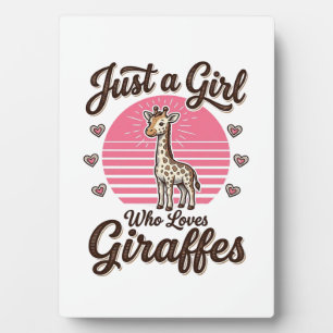 Nur ein Mädchen, das Giraffen liebt, Vintage-Shirt Fotoplatte