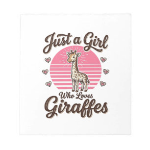 Nur ein Mädchen, das Giraffen liebt, Vintage-Shirt Notizblock