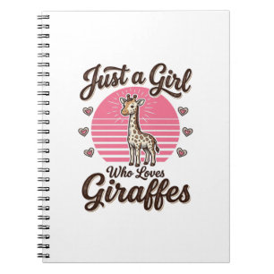 Nur ein Mädchen, das Giraffen liebt, Vintage-Shirt Notizblock