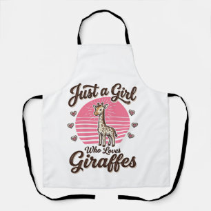 Nur ein Mädchen, das Giraffen liebt, Vintage-Shirt Schürze