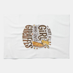 Nur ein Mädchen, das Giraffen liebt, Vintage T-Shi Geschirrtuch