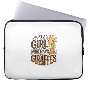 Nur ein Mädchen, das Giraffen liebt, Vintage T-Shi Laptopschutzhülle