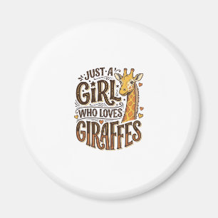 Nur ein Mädchen, das Giraffen liebt, Vintage T-Shi Magnet