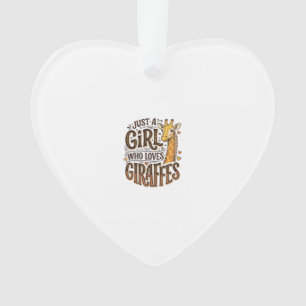 Nur ein Mädchen, das Giraffen liebt, Vintage T-Shi Ornament