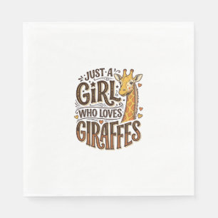 Nur ein Mädchen, das Giraffen liebt, Vintage T-Shi Serviette