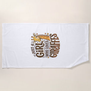 Nur ein Mädchen, das Giraffen liebt, Vintage T-Shi Strandtuch