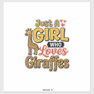 Nur Ein Mädchen Das Giraffen Liebt Vintage Vector  Aufkleber