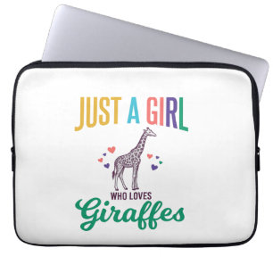 Nur ein Mädchen, das Giraffen liebt, Vintage-Vekto Laptopschutzhülle