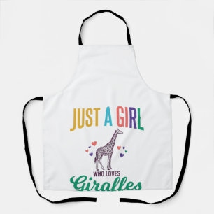 Nur ein Mädchen, das Giraffen liebt, Vintage-Vekto Schürze
