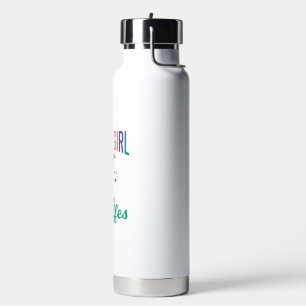 Nur ein Mädchen, das Giraffen liebt, Vintage-Vekto Trinkflasche