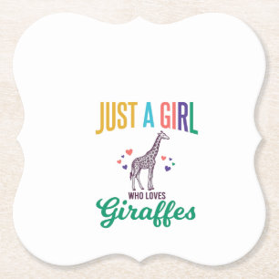 Nur ein Mädchen, das Giraffen liebt, Vintage-Vekto Untersetzer