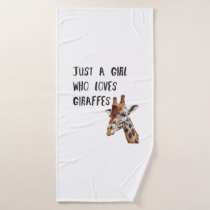 Nur ein Mädchen, das Giraffen Süße Tier Giraffe Li Badehandtuch