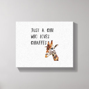 Nur ein Mädchen, das Giraffen Süße Tier Giraffe Li Leinwanddruck