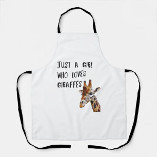Nur ein Mädchen, das Giraffen Süße Tier Giraffe Li Schürze