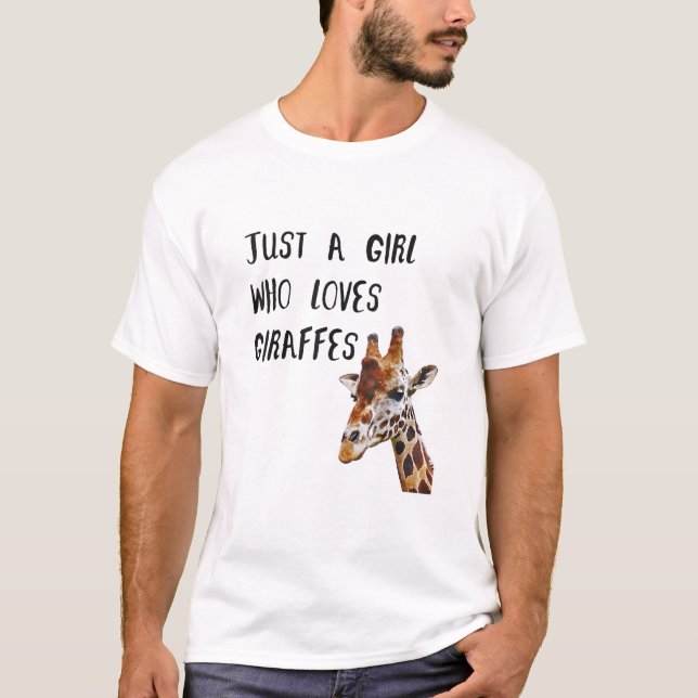 Nur ein Mädchen, das Giraffen Süße Tier Giraffe Li T-Shirt (Vorderseite)