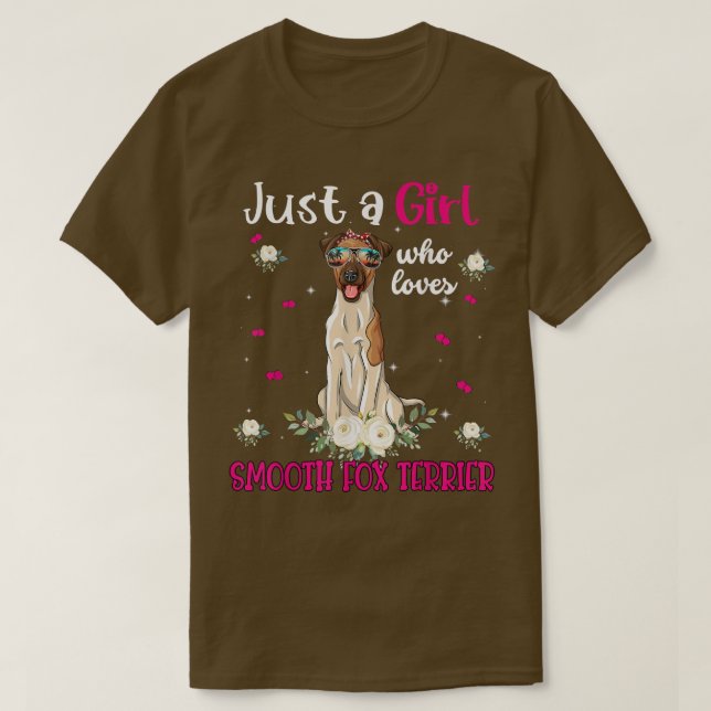 Nur ein Mädchen, das glatter Fox Terrier Dog Flora T-Shirt (Design vorne)