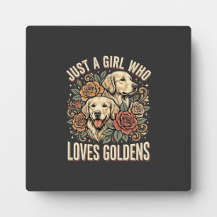 Nur ein Mädchen, das Golden Retriever liebt Fotoplatte