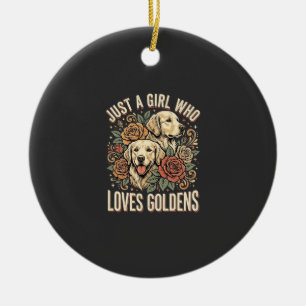 Nur ein Mädchen, das Golden Retriever liebt Keramik Ornament