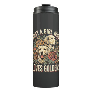 Nur ein Mädchen, das Golden Retriever liebt Thermosbecher