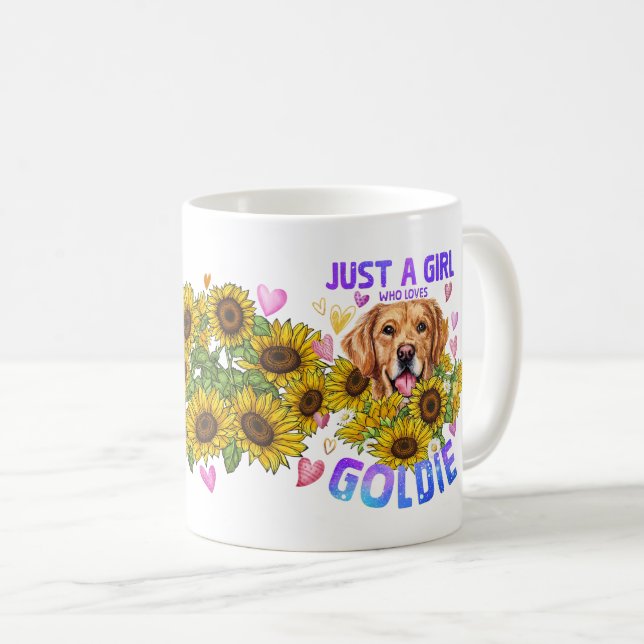 Nur ein Mädchen, das Goldie Niedlich Golden Retrie Kaffeetasse (VorderseiteRechts)