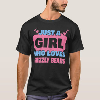 Nur ein Mädchen, das Grizzlybären Liebe T-Shirt