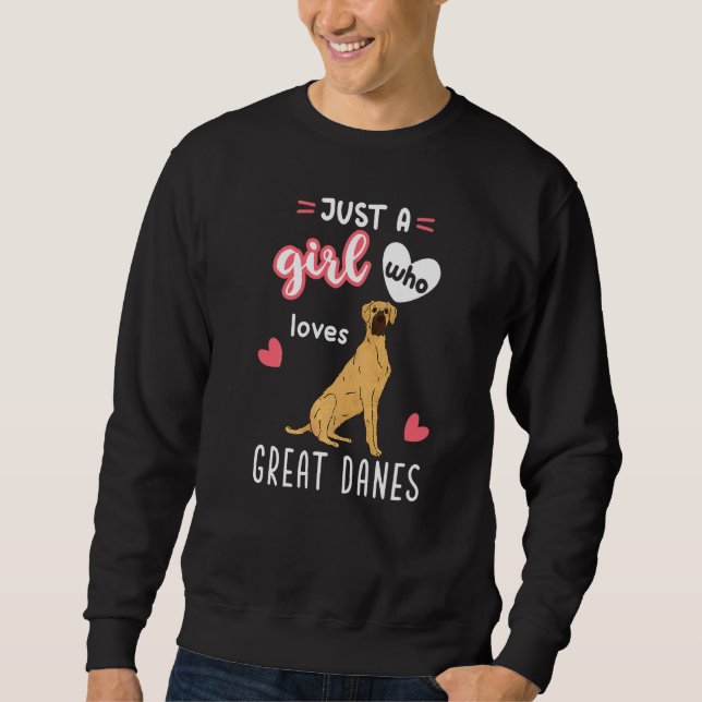 Nur ein Mädchen, das große Dänen Liebe Sweatshirt (Vorderseite)