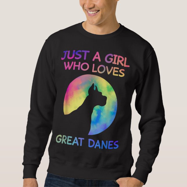 Nur ein Mädchen, das große Dänen Lieben Funny Grea Sweatshirt (Vorderseite)