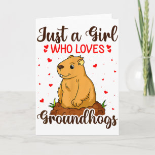 Nur ein Mädchen, das Groundhog liebt, Lustiger Gro Karte
