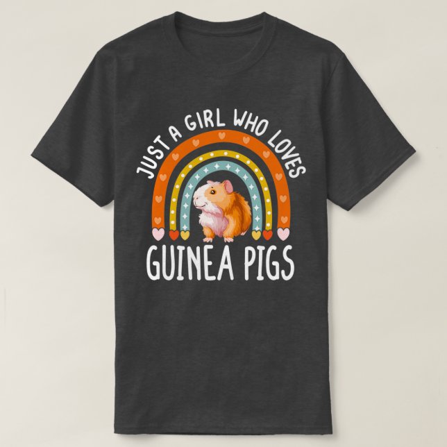 Nur ein Mädchen, das Guinea Liebe Schweine Rainbow T-Shirt (Design vorne)