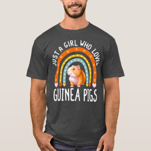 Nur ein Mädchen, das Guinea Liebe Schweine Rainbow T-Shirt