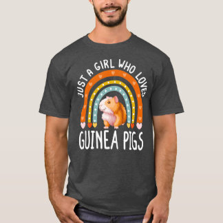 Nur ein Mädchen, das Guinea Liebe Schweine Rainbow T-Shirt